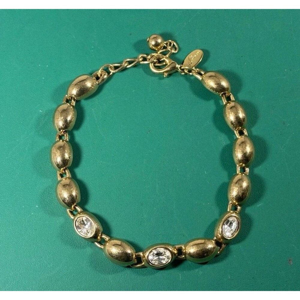 Princess House Luminess Jewelry 1990s Gold Tone Bracelet 8"